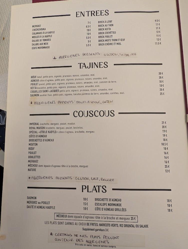 L'Étoile Kabyle - Menu Image 1